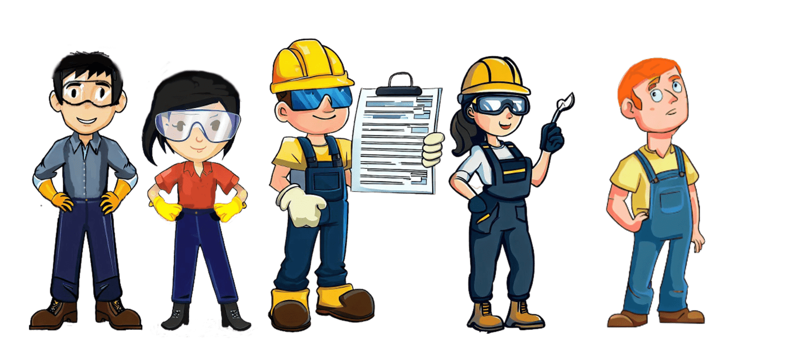 Diverse group of workers who are expertise superheroes