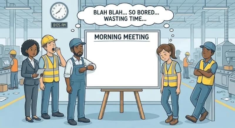 Typical morning huddle meeting
